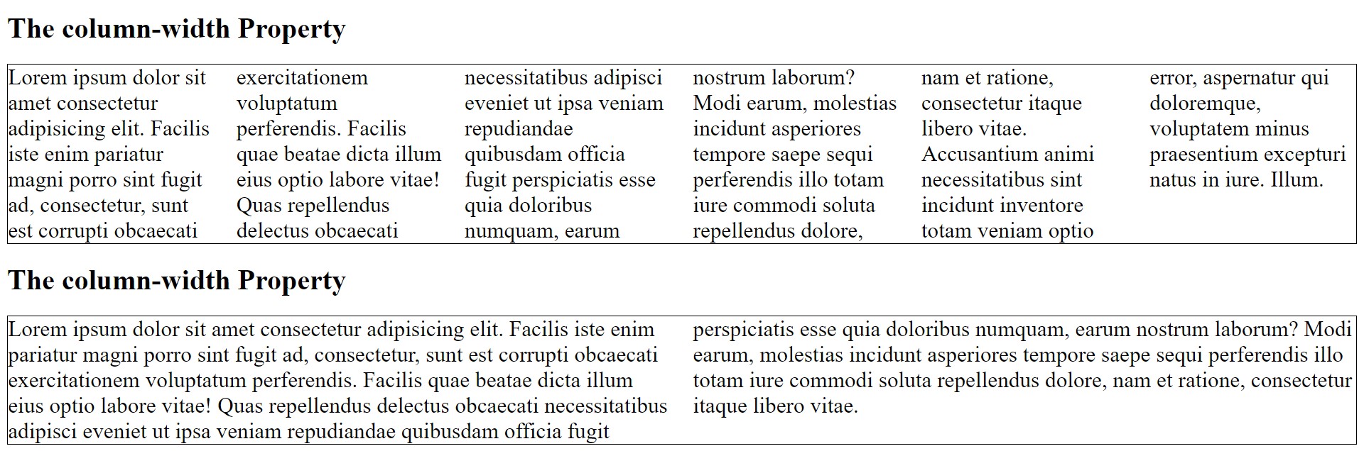 CSS column property