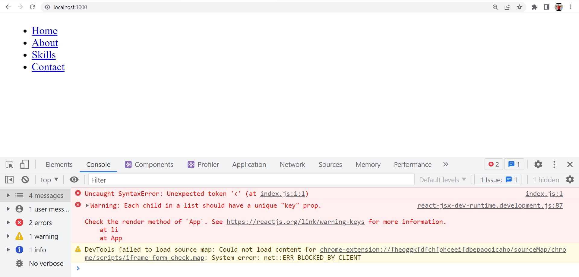 React Error