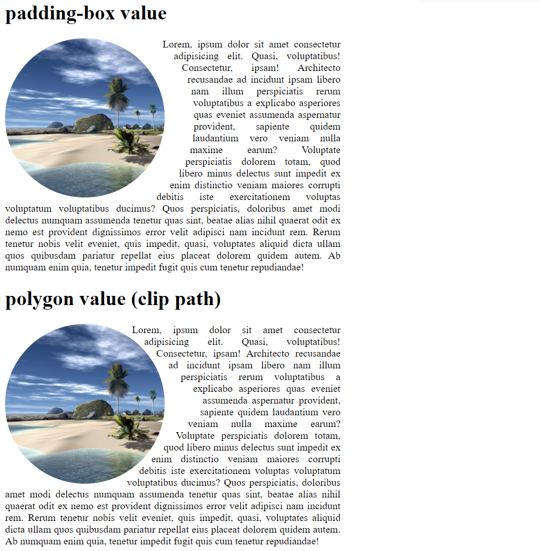CSS shape-outside proeprty