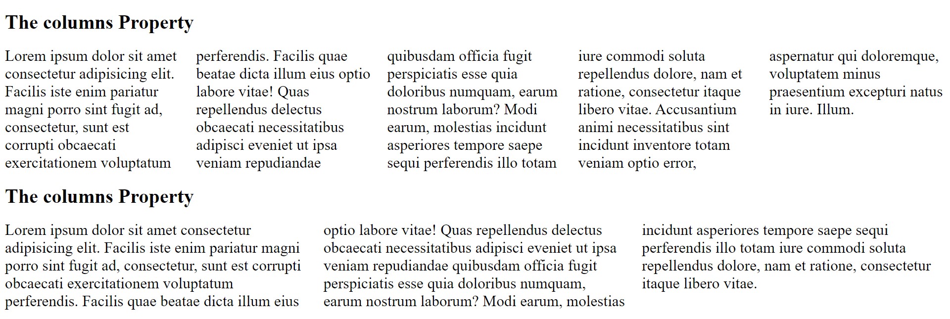 CSS column proeprty