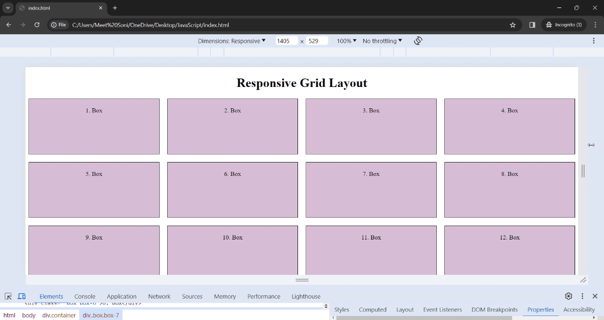 CSS grid responsive layout