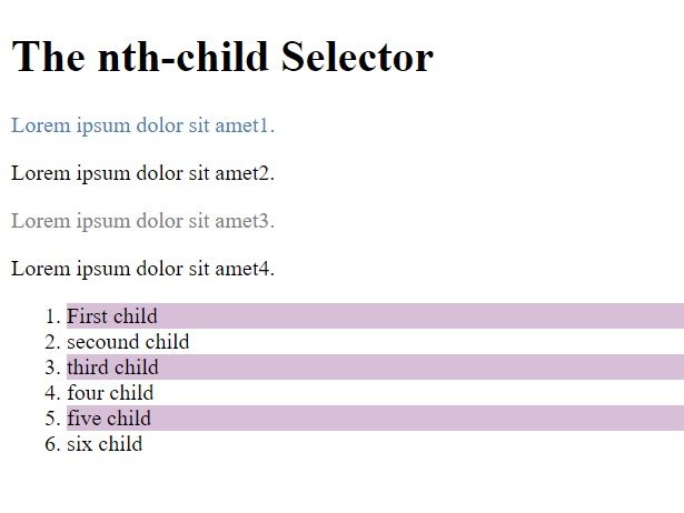 CSS nth-child Selector