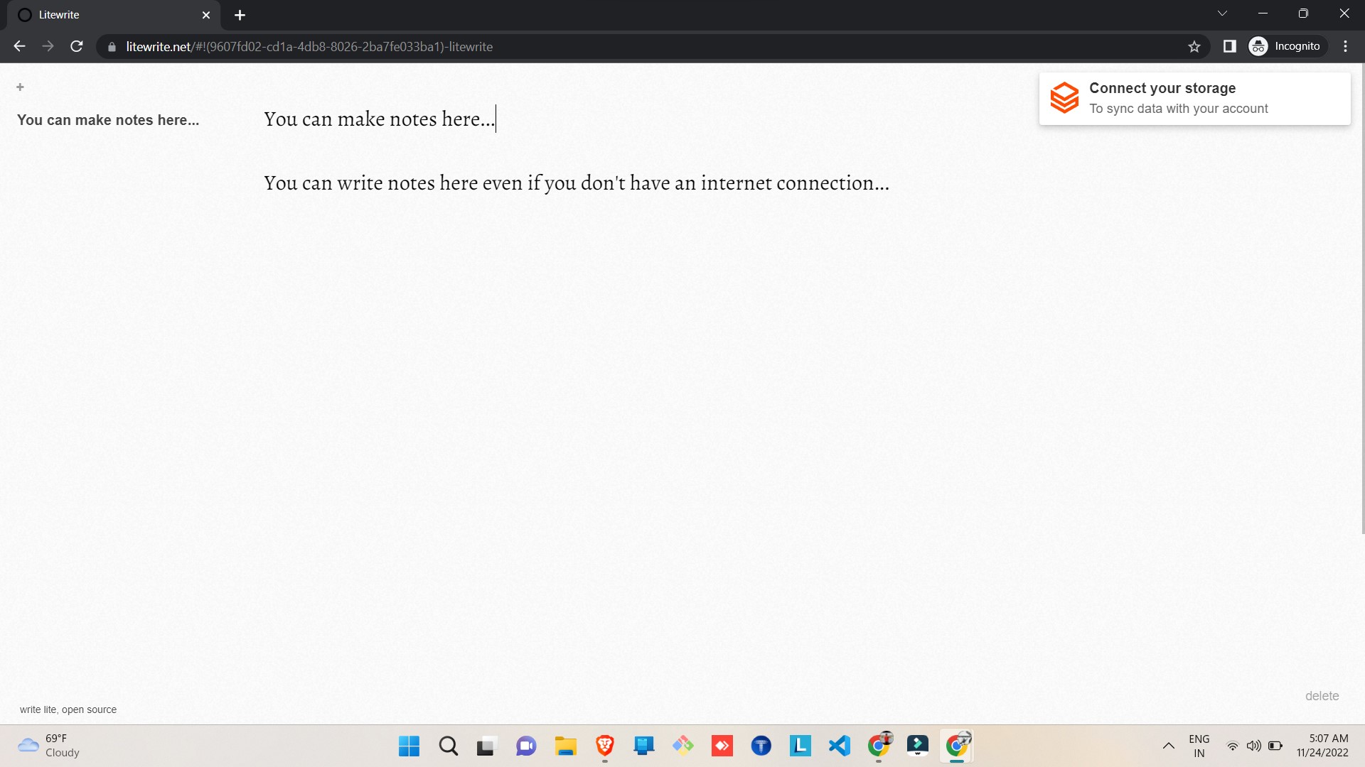 Litewrite notepad