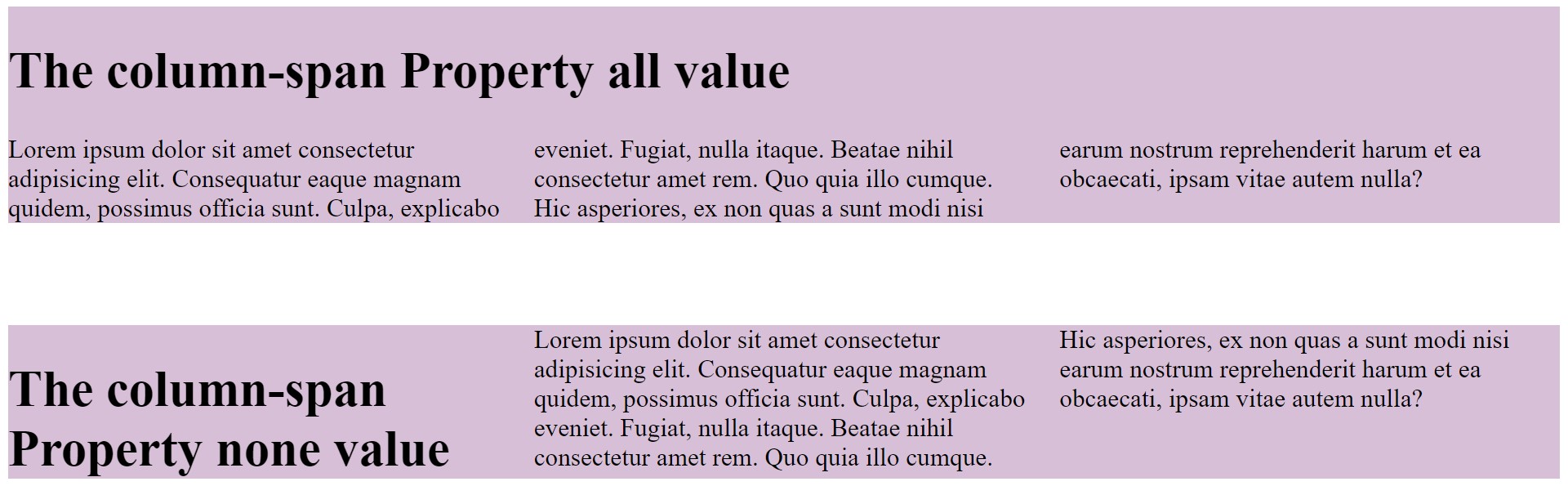 CSS column property