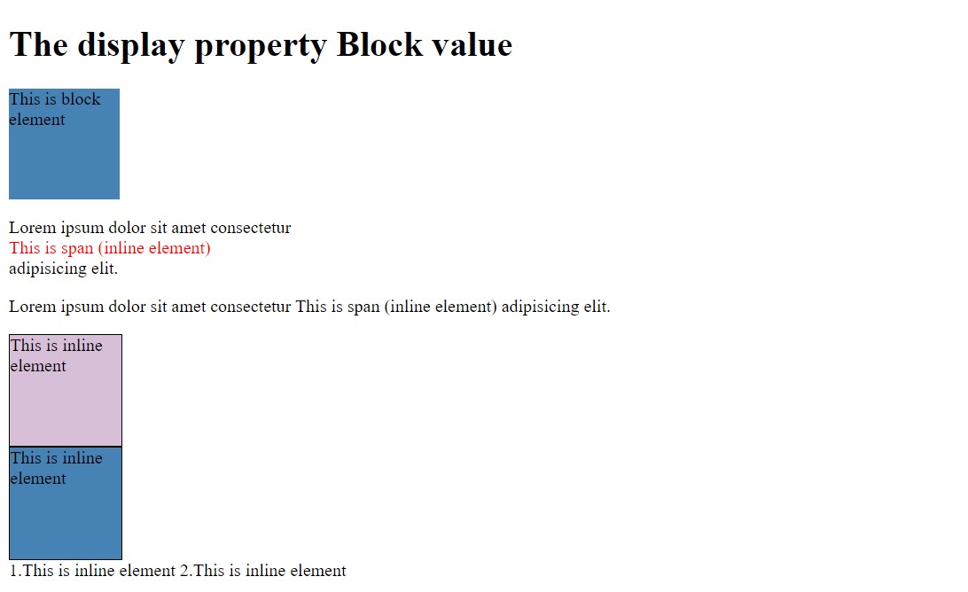 CSS display