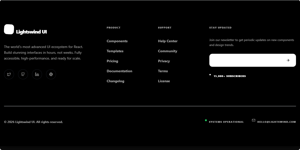 Comprehensive Ecosystem Footer
