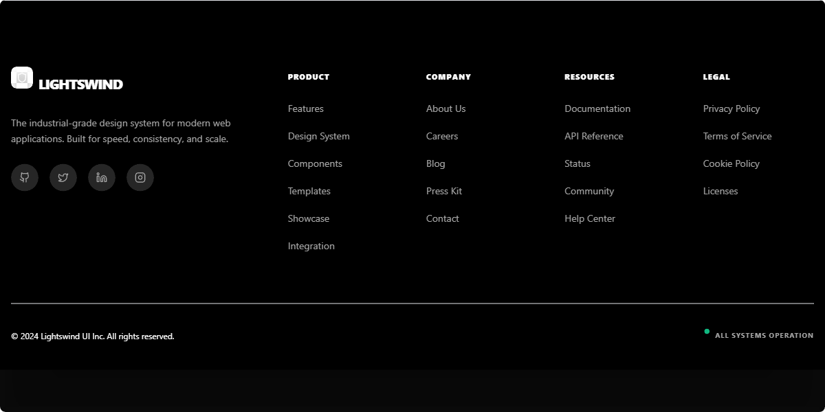 Minimalist Copyright Footer