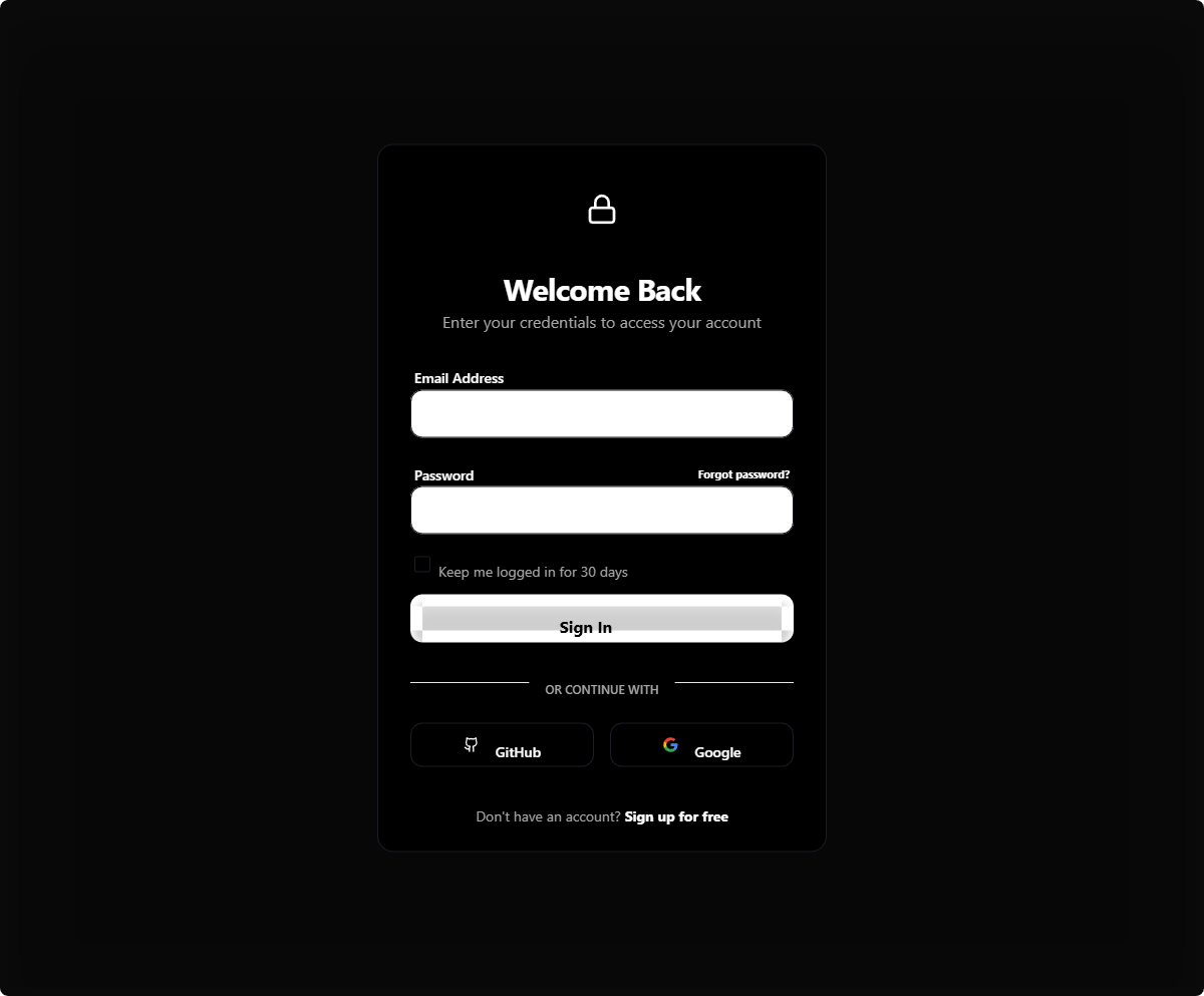 Professional Auth Login