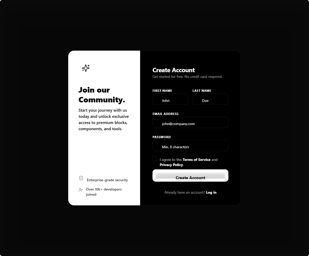 Minimalist Multi-step Signup