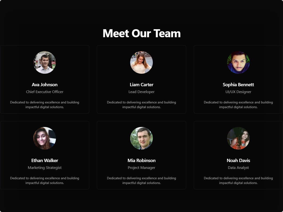 Modern Team Profiles