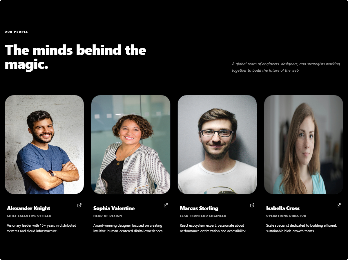 Modern Social Team Grid