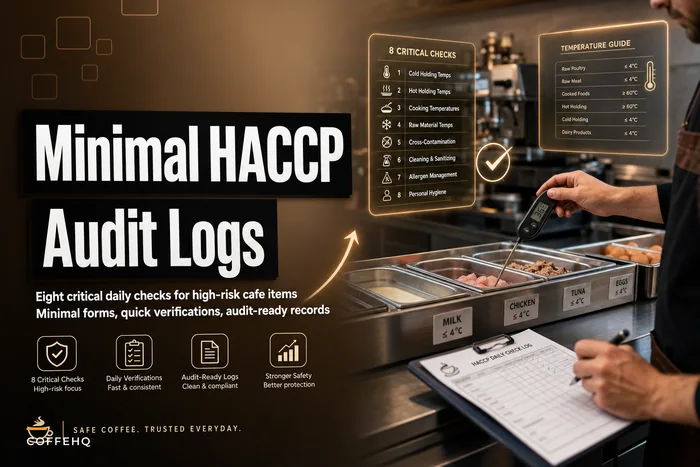 A minimalist HACCP for small cafes: 8 critical checks, daily verifications and audit-friendly logs