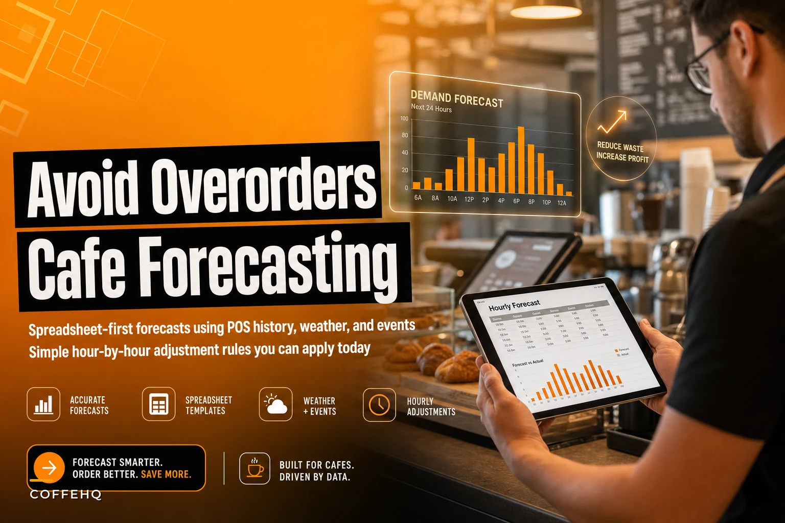 Avoid costly overorders: simple cafe forecasting templates for daily and hourly demand