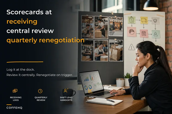 Contract‑lite vendor governance for small multi-site cafés: scorecards, backup rules and a one‑page risk matrix