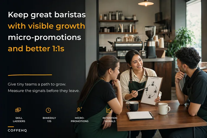 Design a people-ops retention system for tiny teams: measurable micro-promotions, competency ladders and 1:1 templates