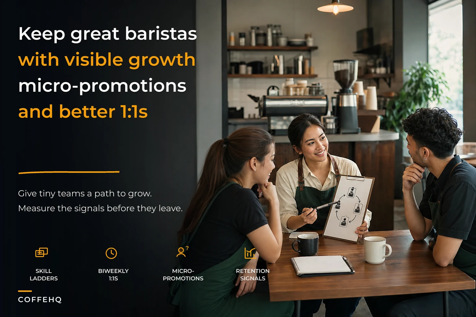 Design a people-ops retention system for tiny teams: measurable micro-promotions, competency ladders and 1:1 templates