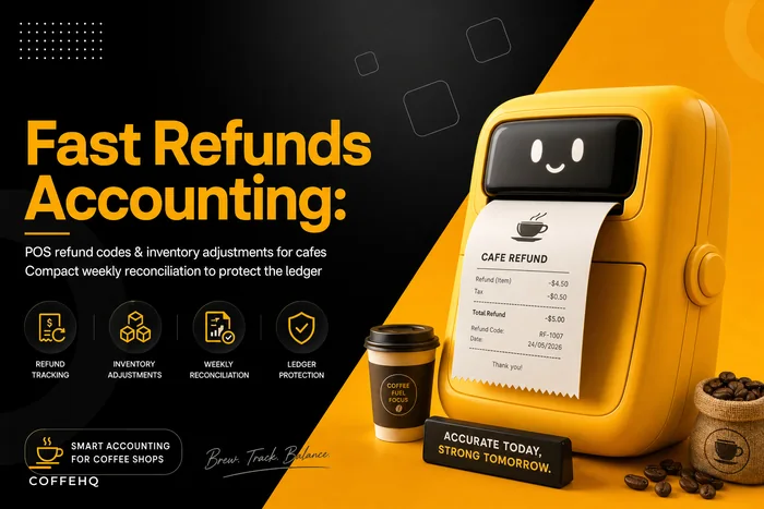 Fast refund accounting for perishables: POS refund codes, inventory adjustments and weekly ledger rules