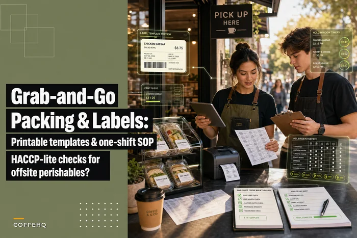 Grab‑and‑go packing and HACCP‑lite labels: printable templates and one‑shift checks for offsite perishables