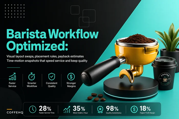 Increase barista throughput without sacrificing quality: station layouts, tool-placement rules, and measured ROI