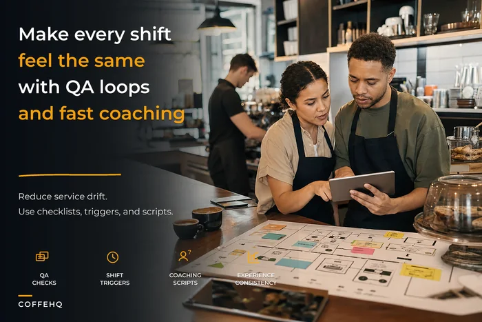 Make every shift feel the same: a customer-experience map with QA loops and fast coaching for cafes