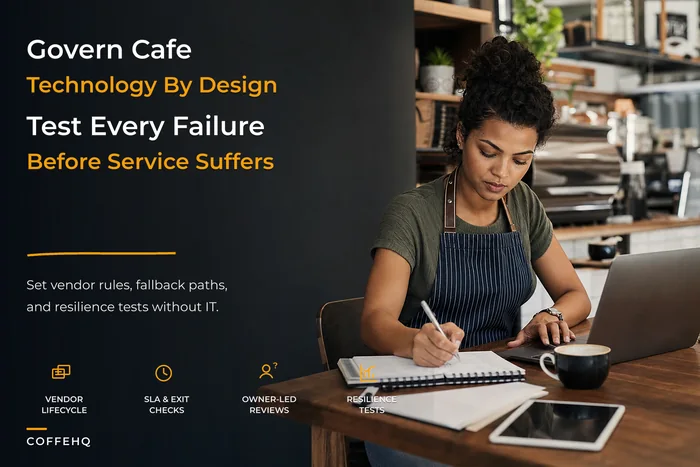 Operator-first technology governance framework for independent cafe owners