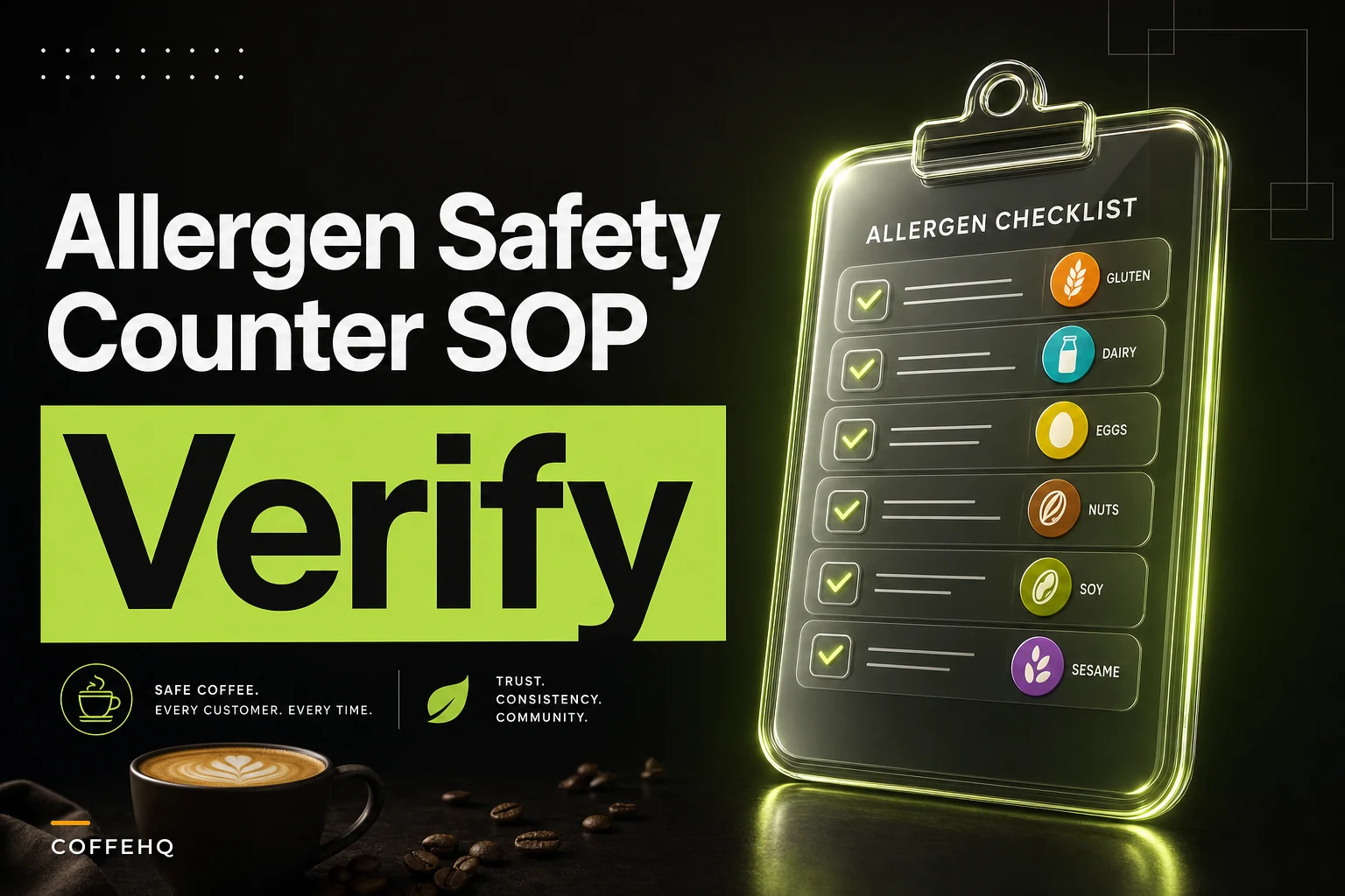 Prevent allergen slip-ups at the counter: POS modifier rules, prep-surface segregation and a fast verification SOP for cafes