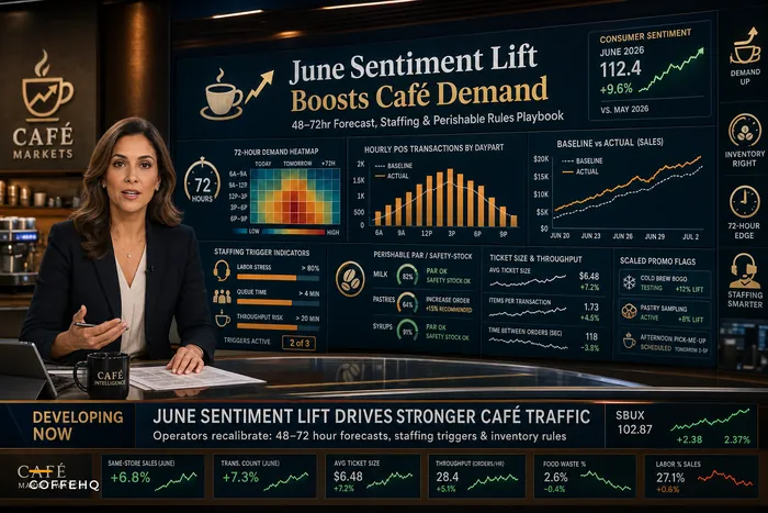 Recalibrate for the Lift: Short-Term Forecasting, Staffing and Inventory Rules for Cafés After June's Consumer Sentiment Upswing
