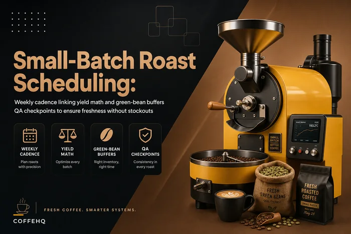 Small-batch roast scheduling for cafés: a weekly roast cadence, QA checkpoints and green‑bean buffers