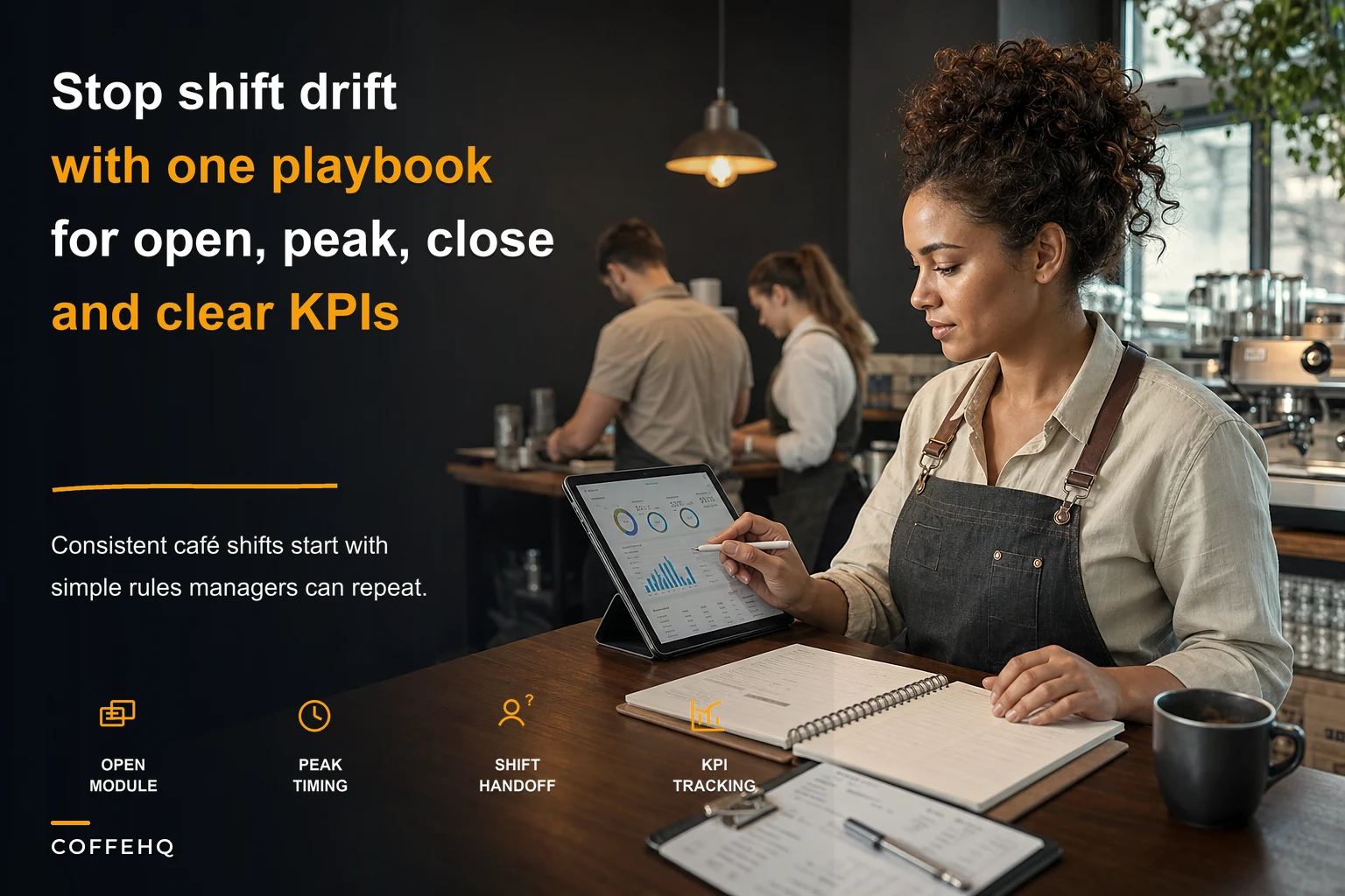 Stop inconsistent shifts: a modular cafe shift playbook with KPIs and copyable templates