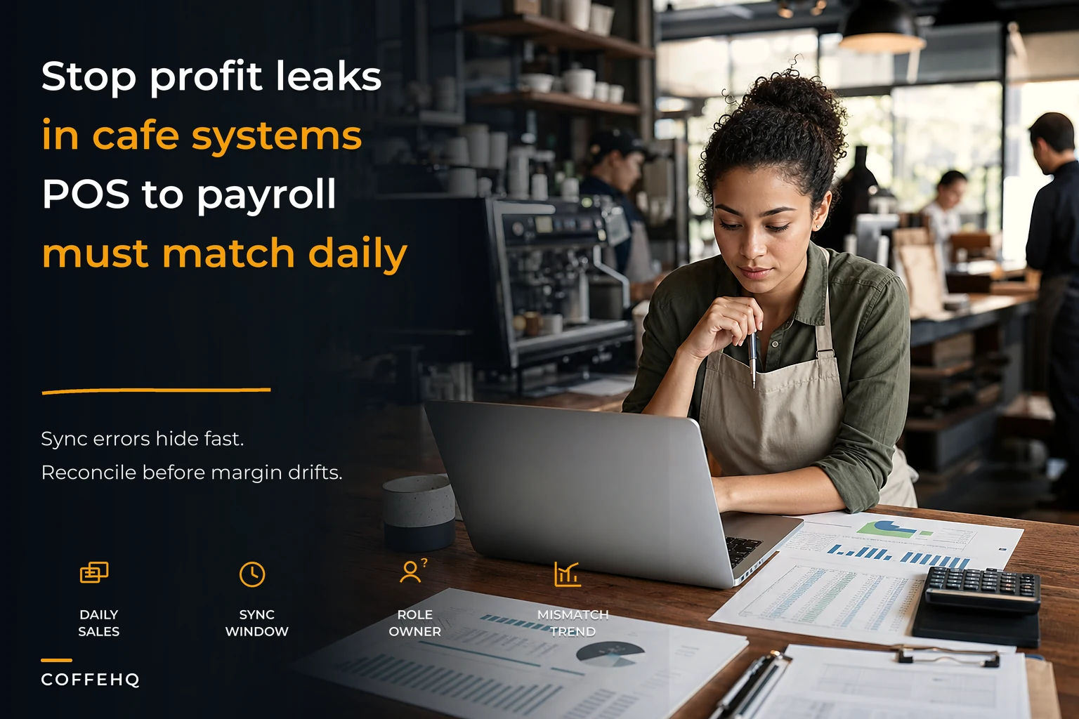 Stop profit leaks: a cafe data-sync and reconciliation playbook for POS, inventory, scheduling and accounting