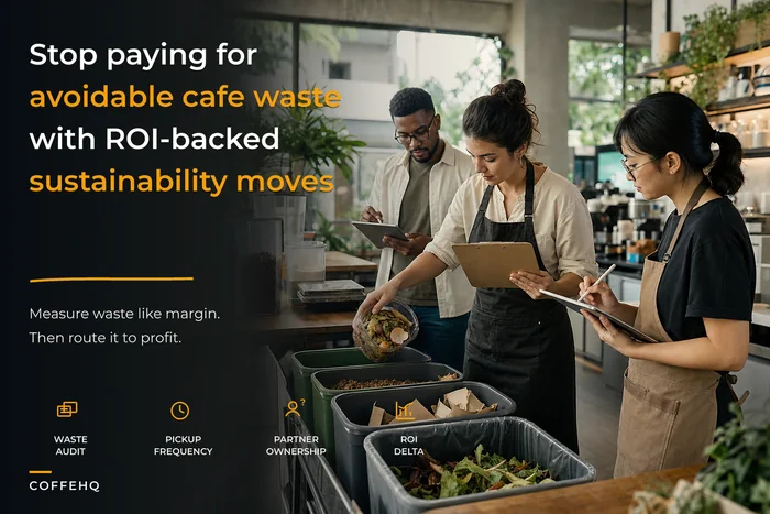 Turn waste into margin: a sustainable-ops playbook for cafés with ROI math, partner models and low-effort interventions