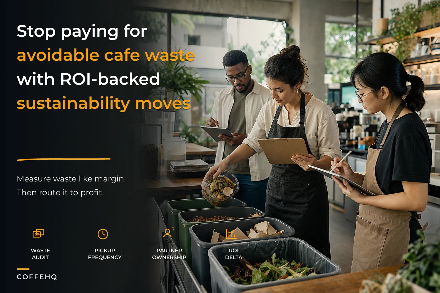 Turn waste into margin: a sustainable-ops playbook for cafés with ROI math, partner models and low-effort interventions