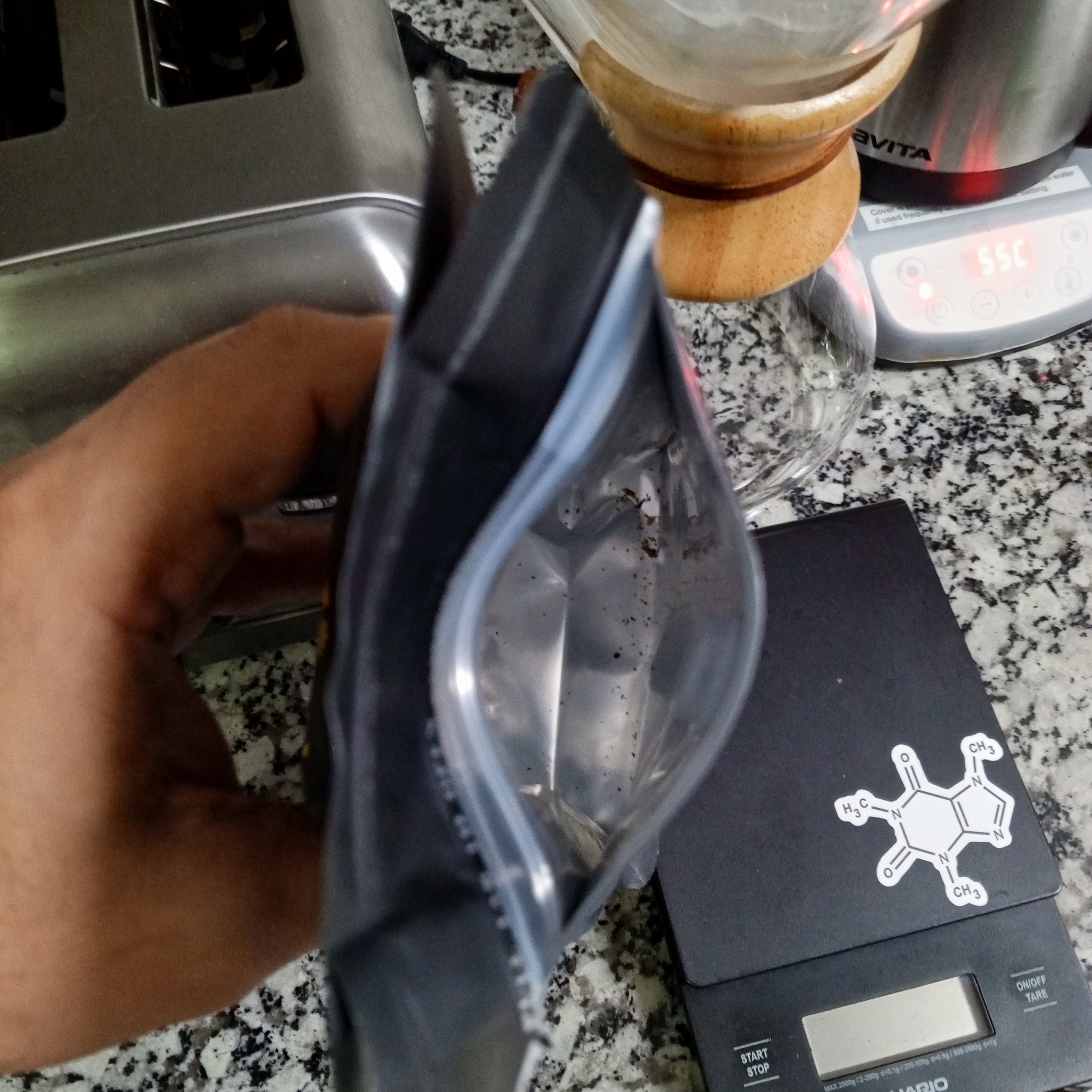 32 g + 545 mL @ 86 ºC

Sad moment the bag is empty 😭