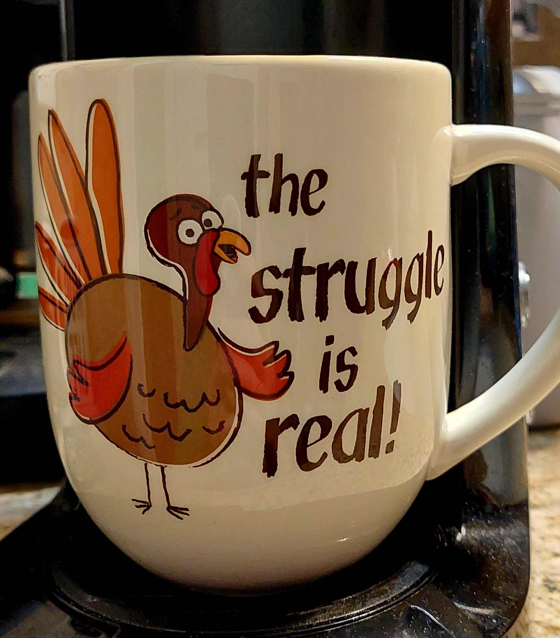 ☕️ MUG COLLECTION ☕️
🦃 The struggle is real! 🦃
(design on one side ) (15 oz)