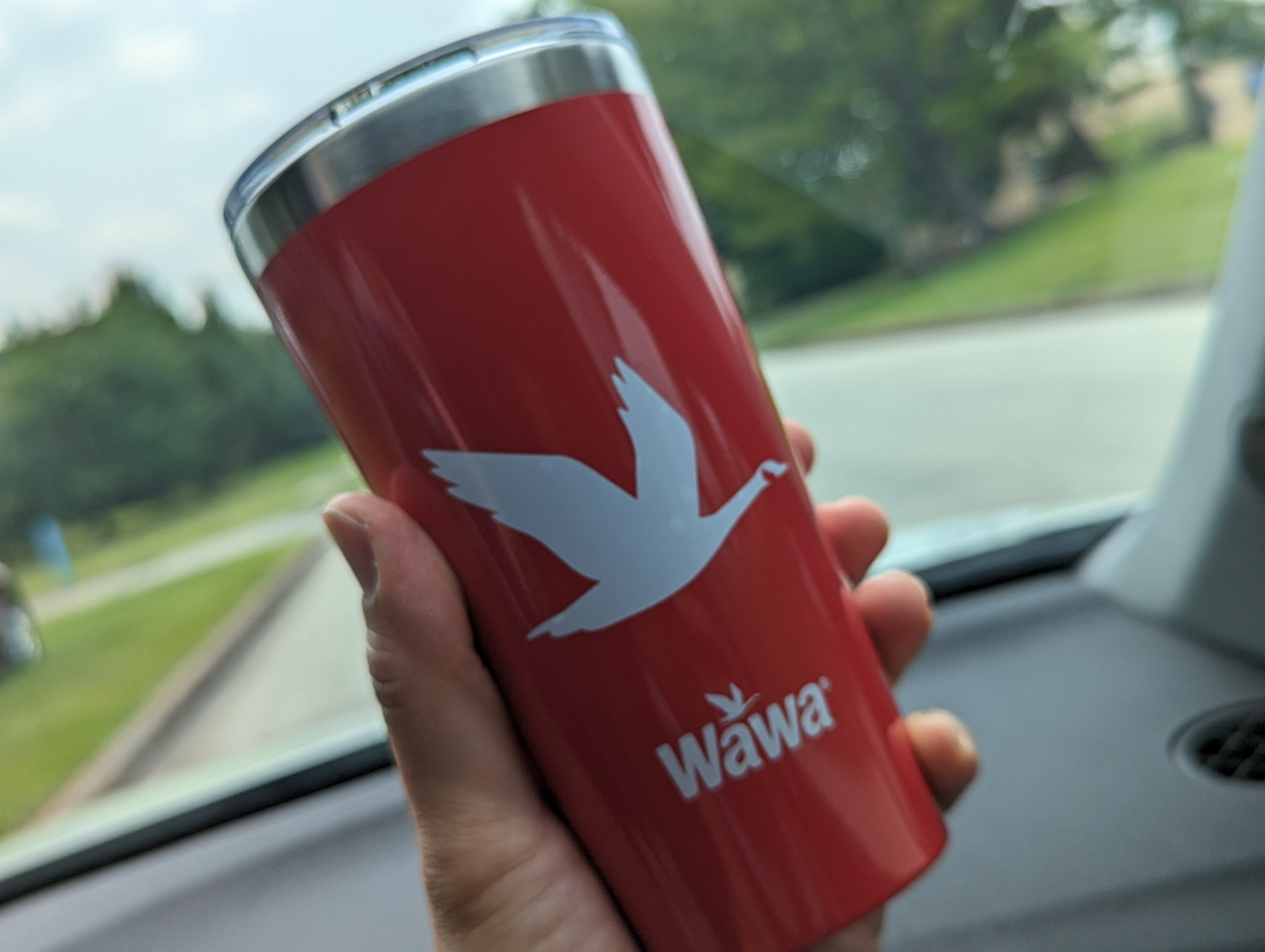 Drinking some coffee before the long ride