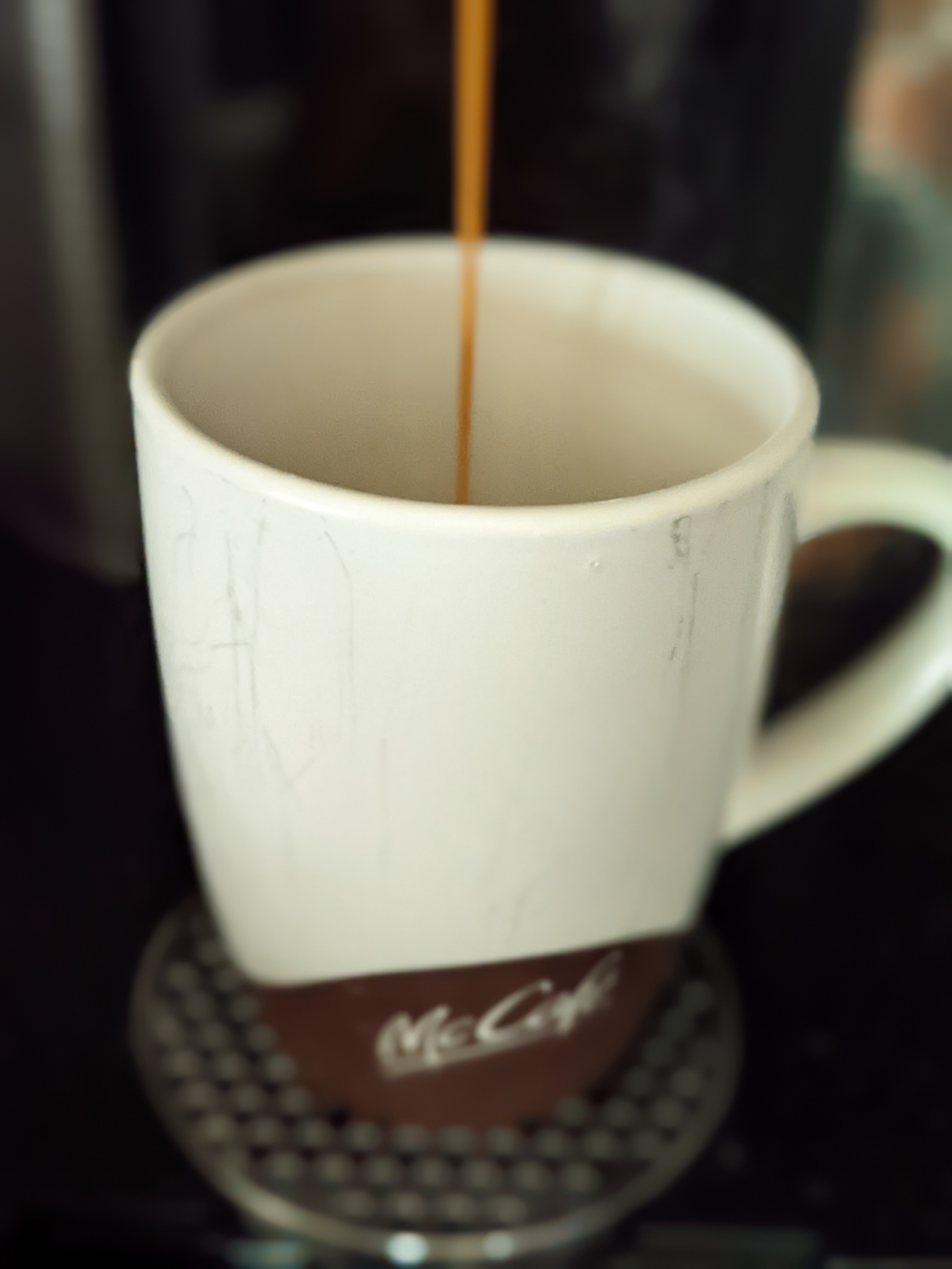 Enjoying a double espresso late in the afternoon