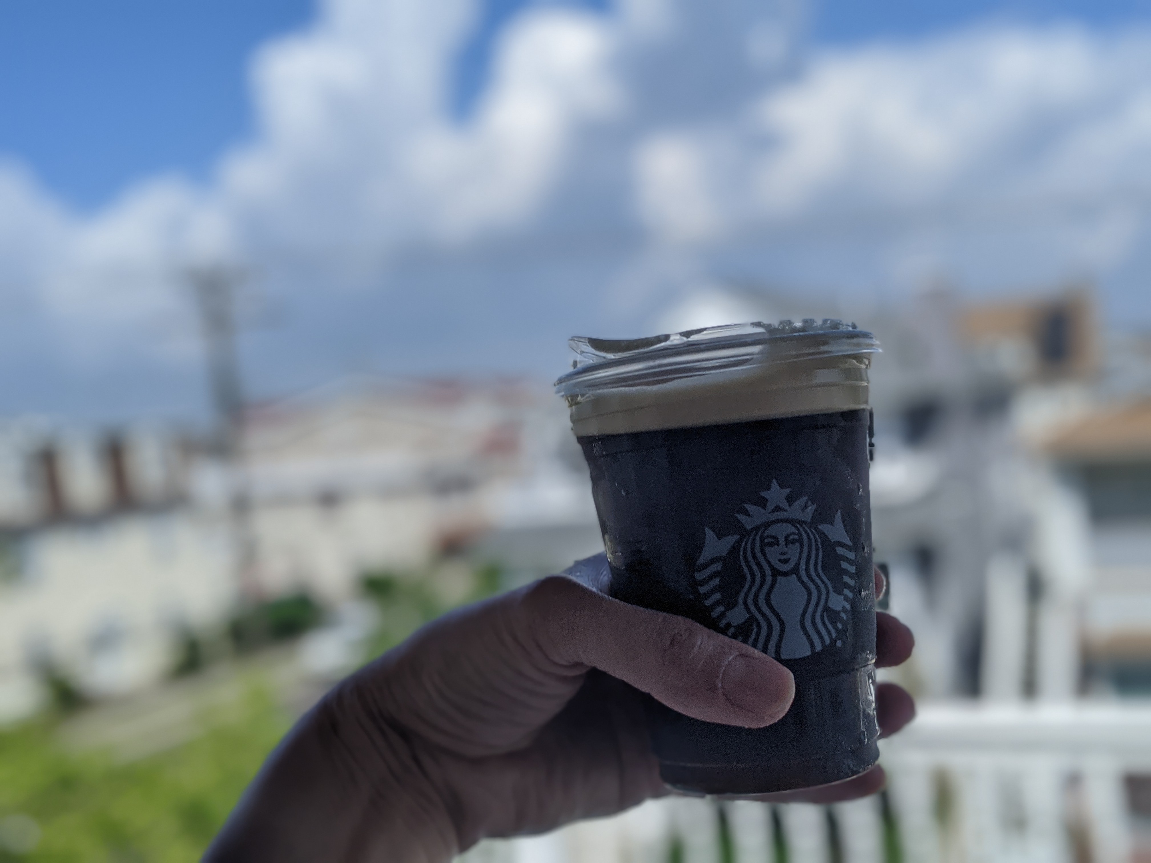 From yesterday, having a coffee before heading to the beach