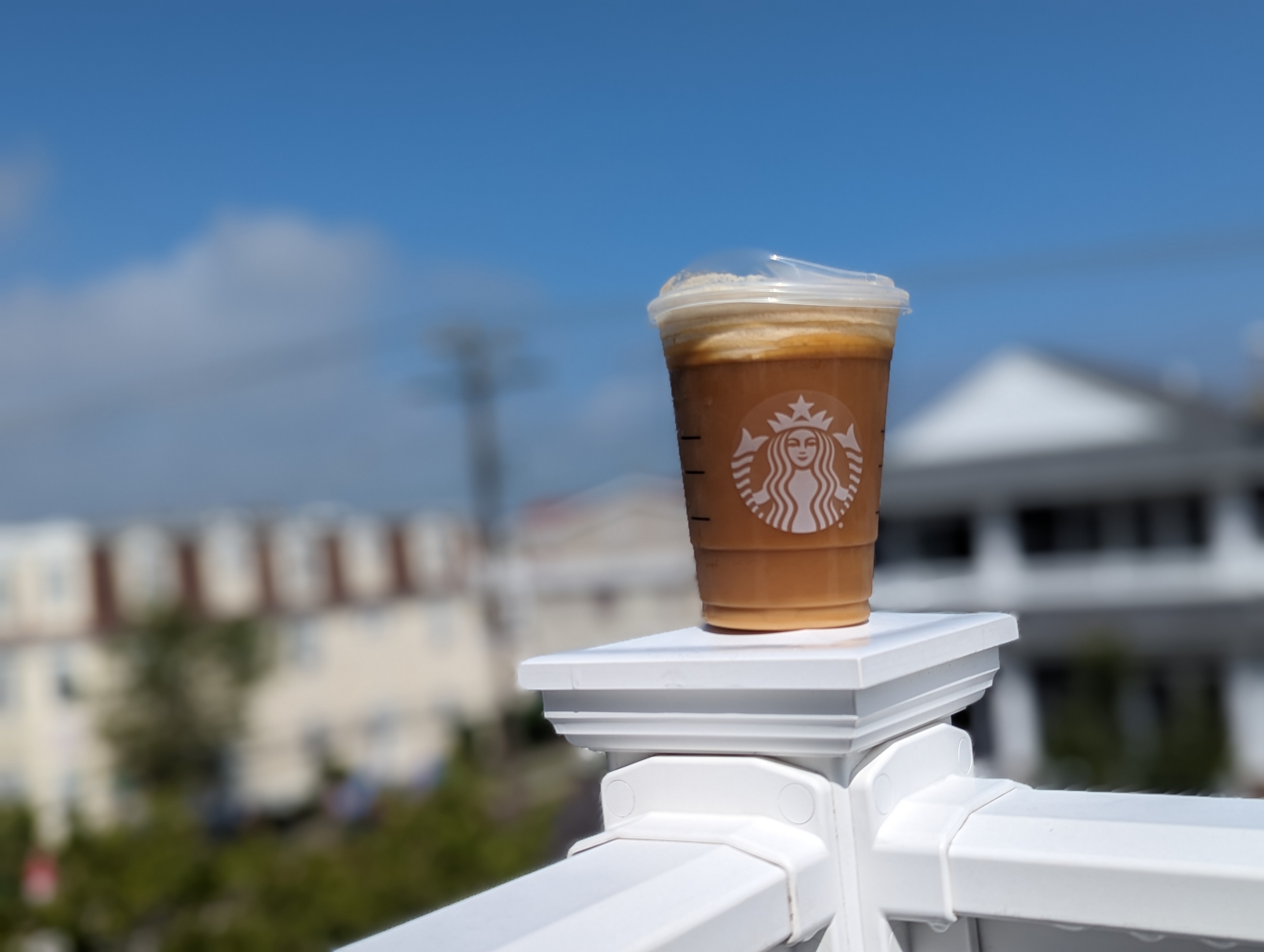 Having a nitro cold brew and breakfast before the beach