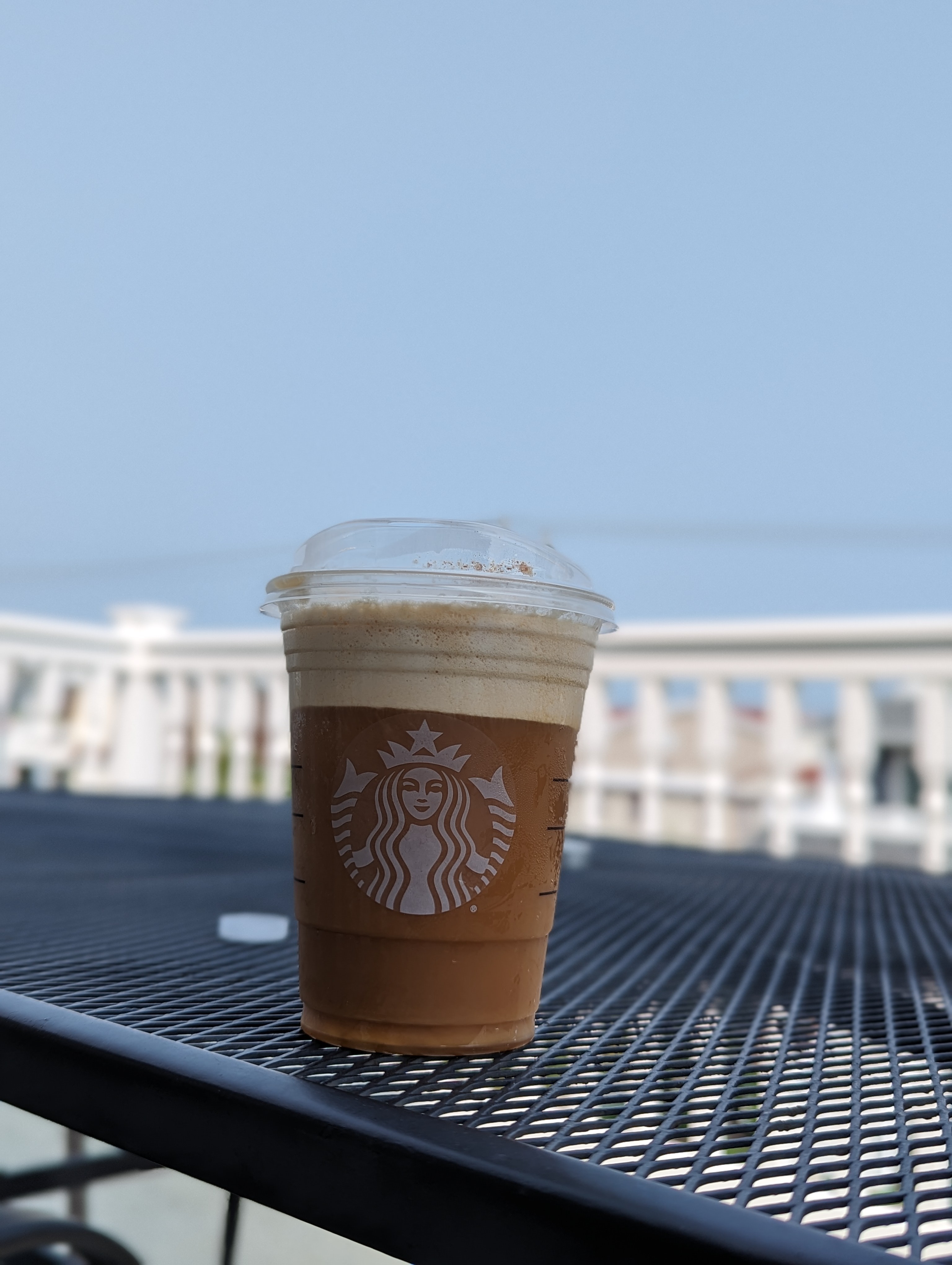 Enjoying a nitro cold brew before heading to the beach one last time