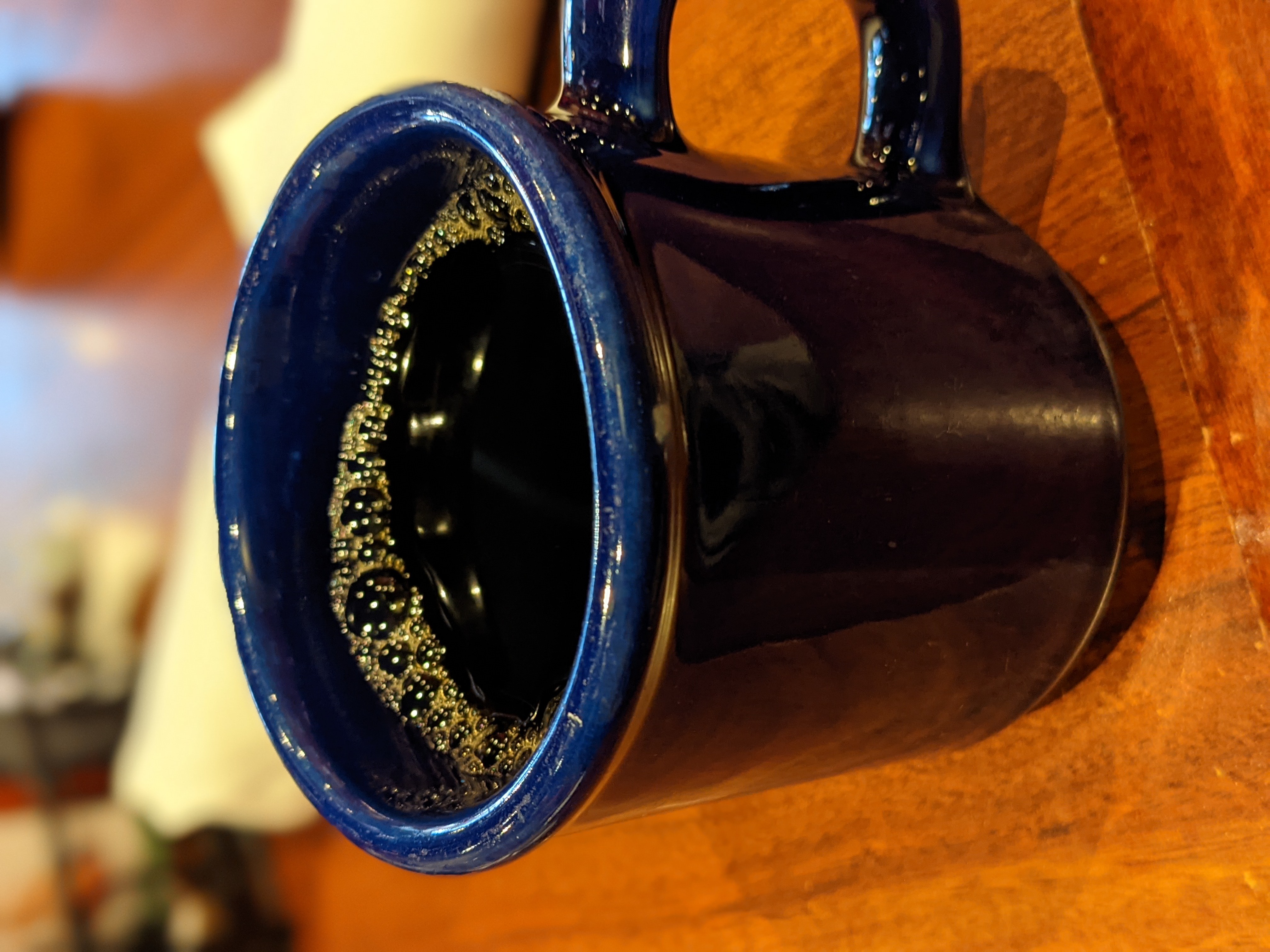 Having coffee with breakfast