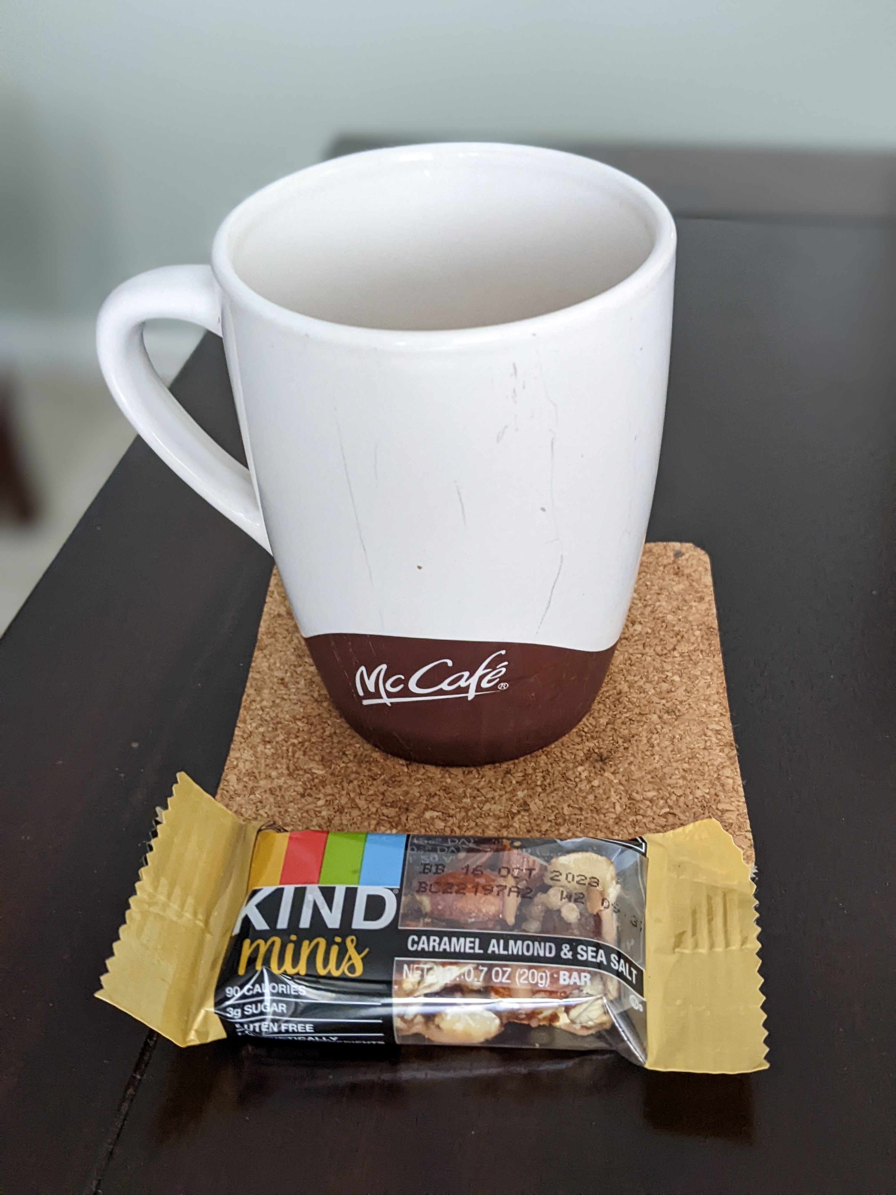 Having a double and a snack between meetings