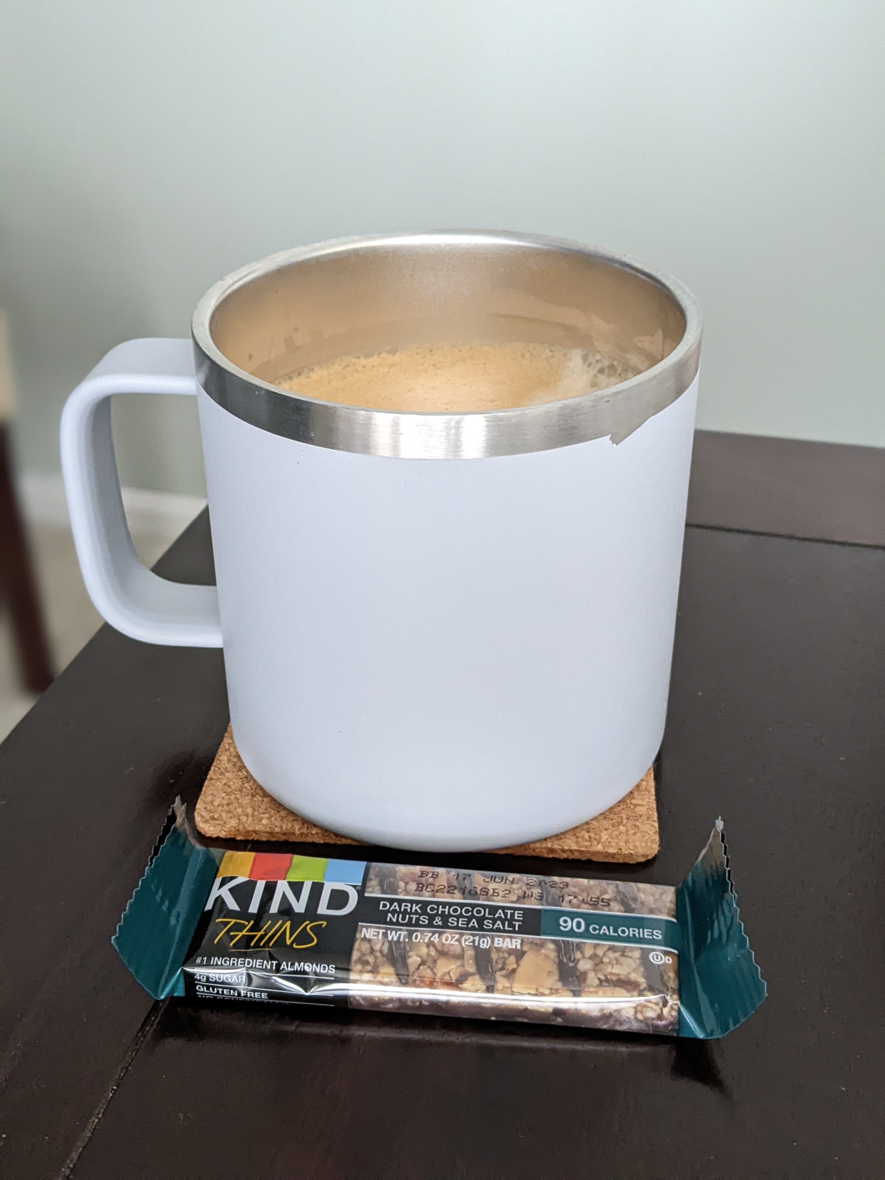 Starting off the week with coffee and a Kind bar