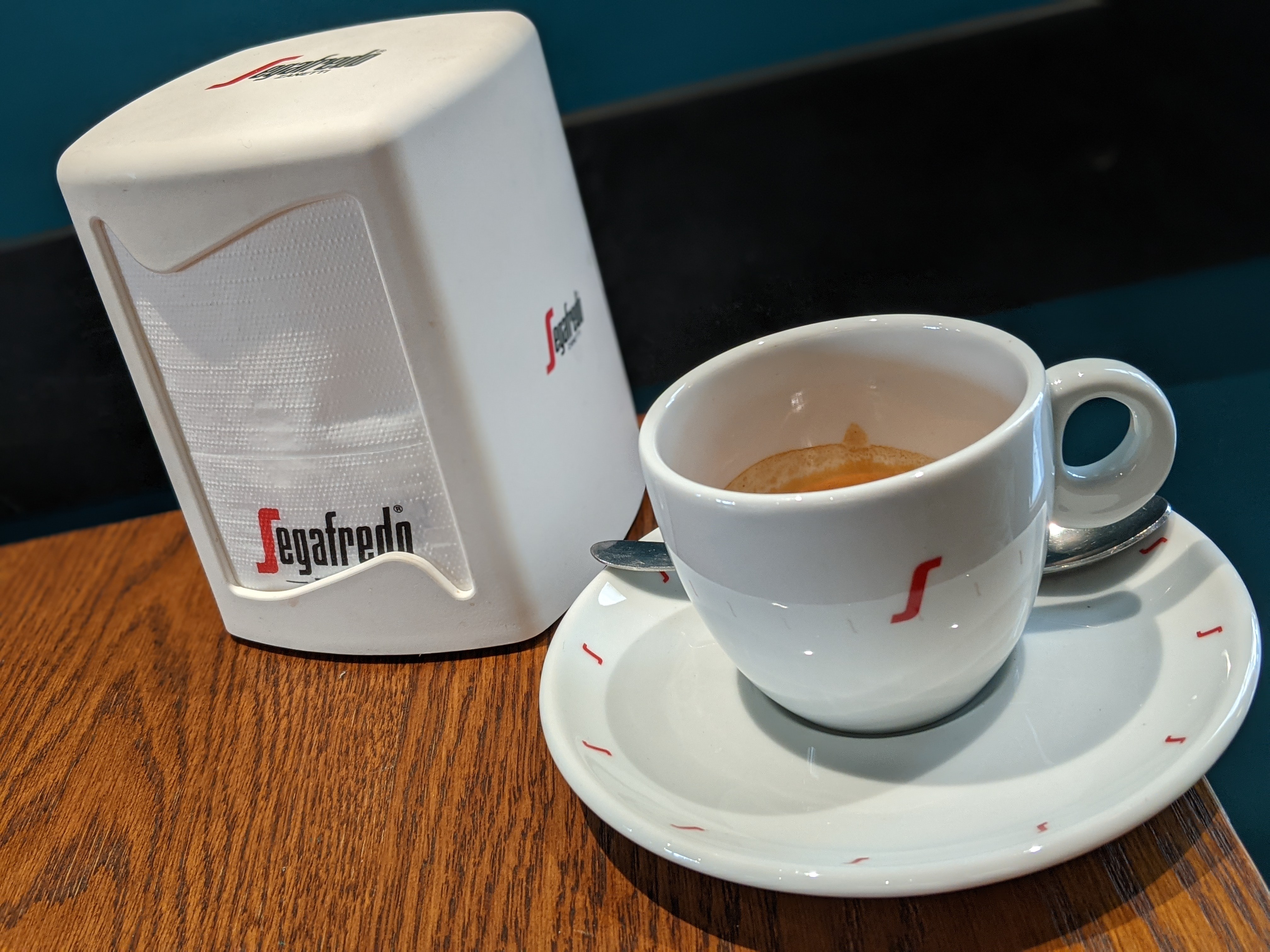 Having a doppio in Venice on a hot, humid day