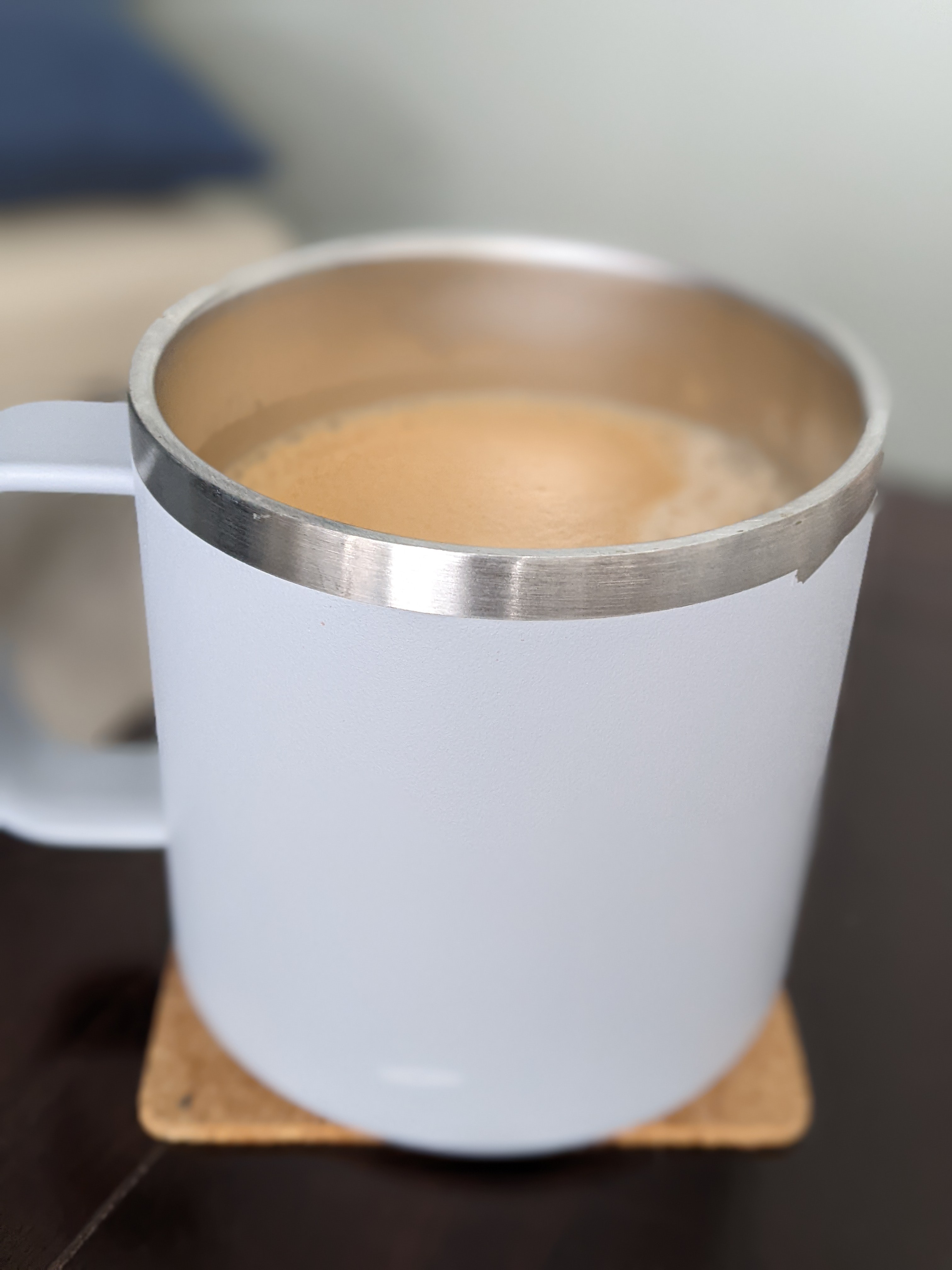 Drinking coffee during a heat wave