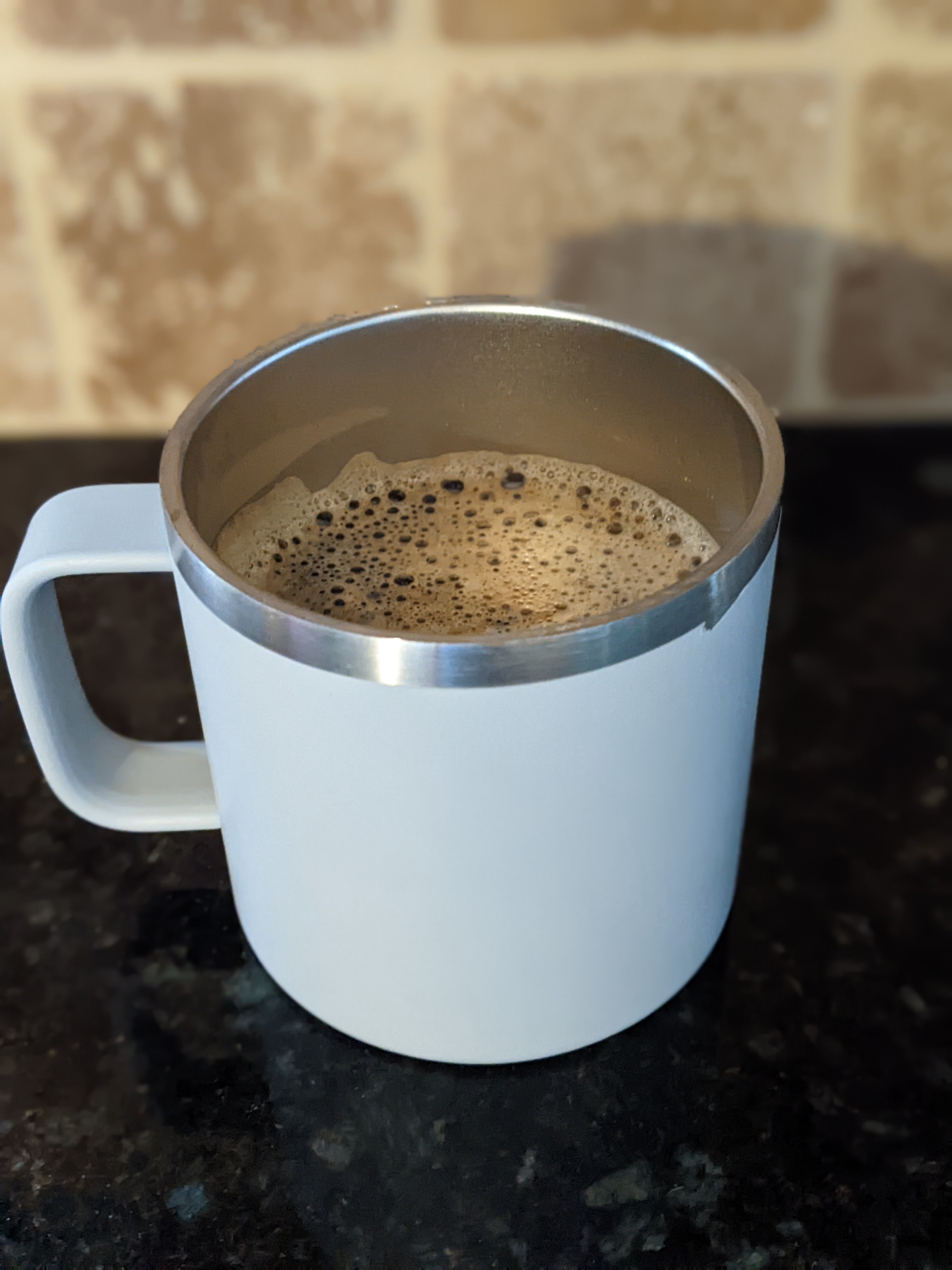 Enjoying a cup of coffee on a rainy day
