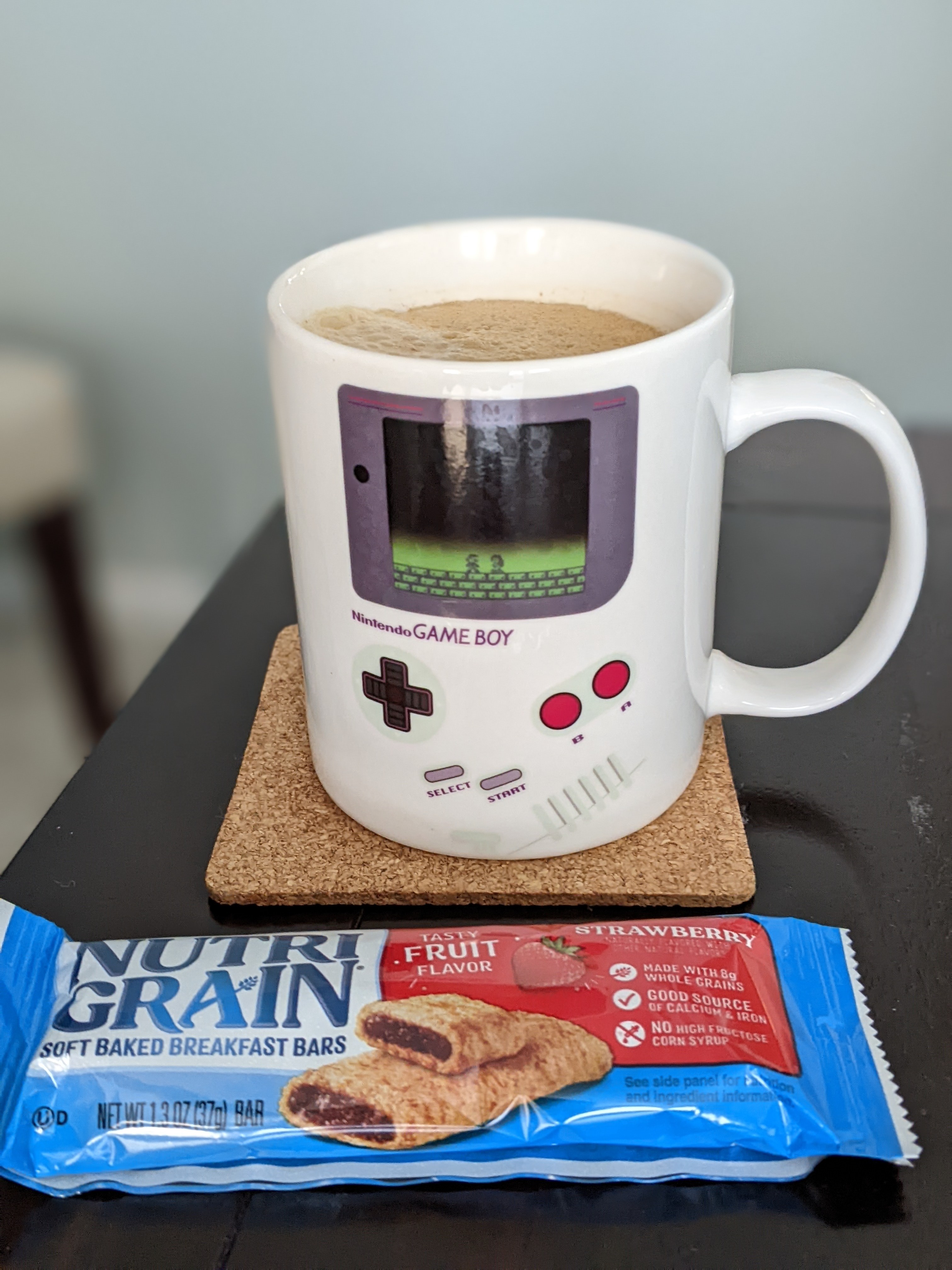 Enjoying a tasty coffee right before my meeting