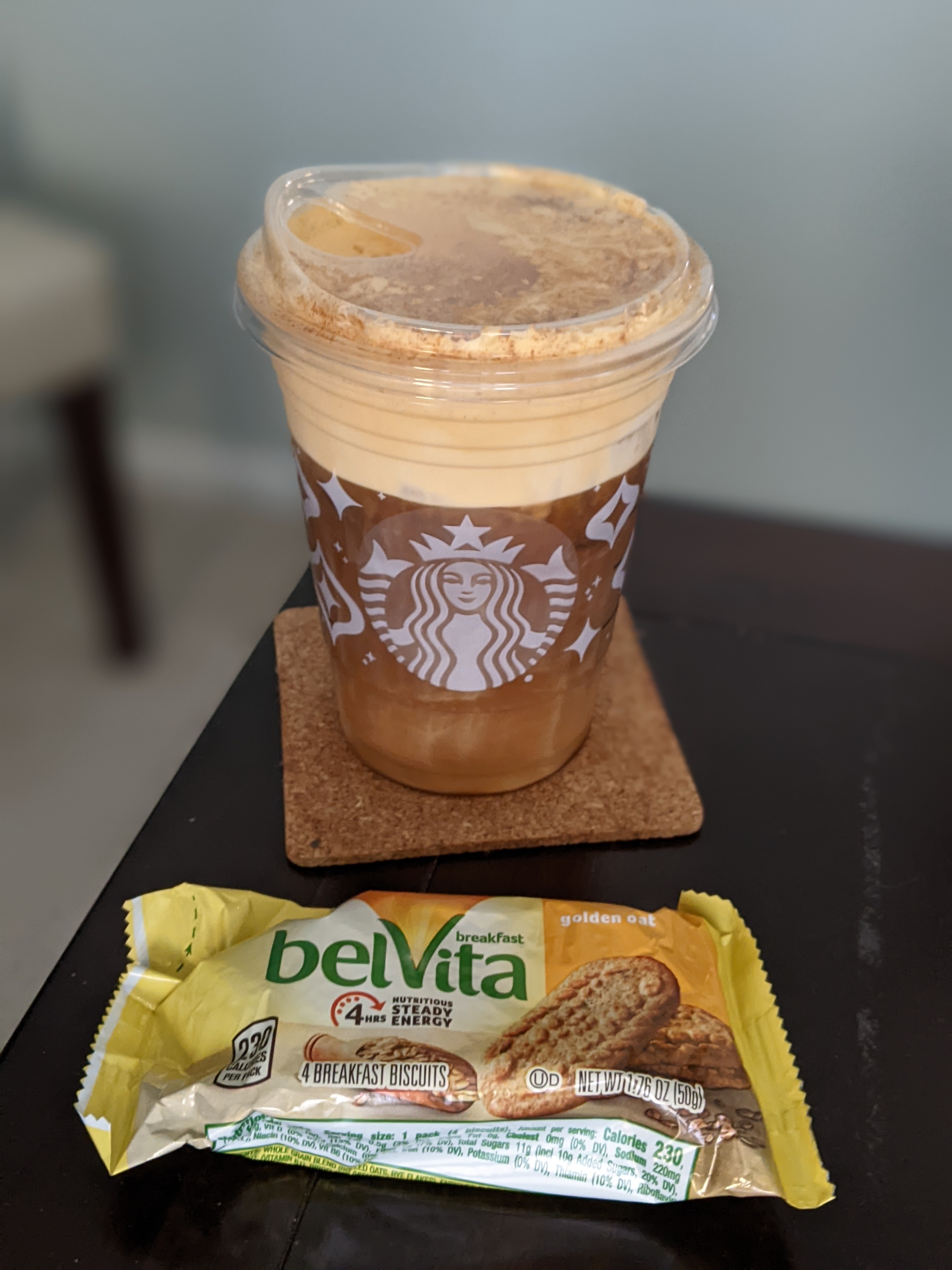 Enjoying a pumpkin cream cold brew while it's still available on another cold morning