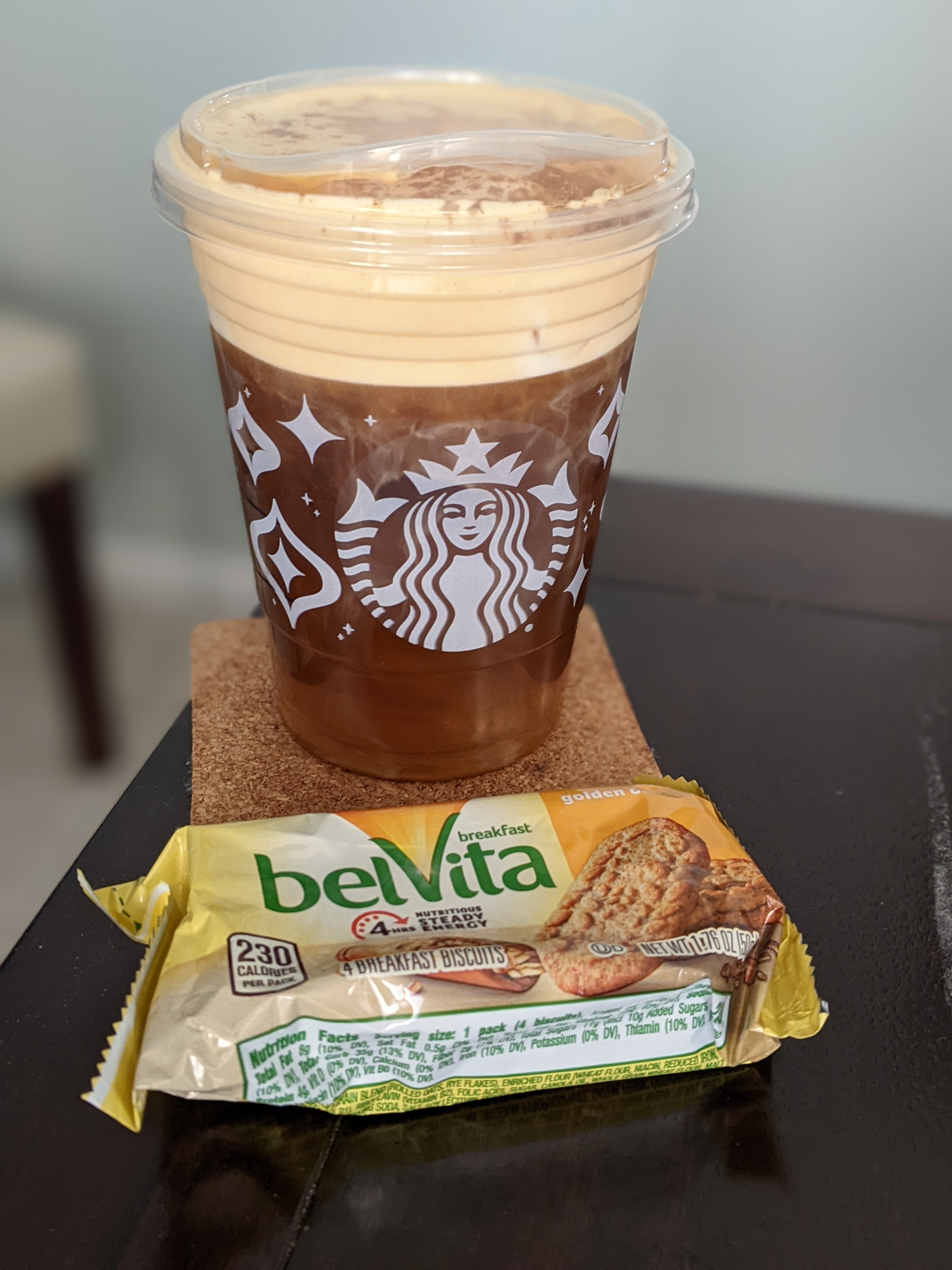 Starting off the work week with a pumpkin cream cold brew