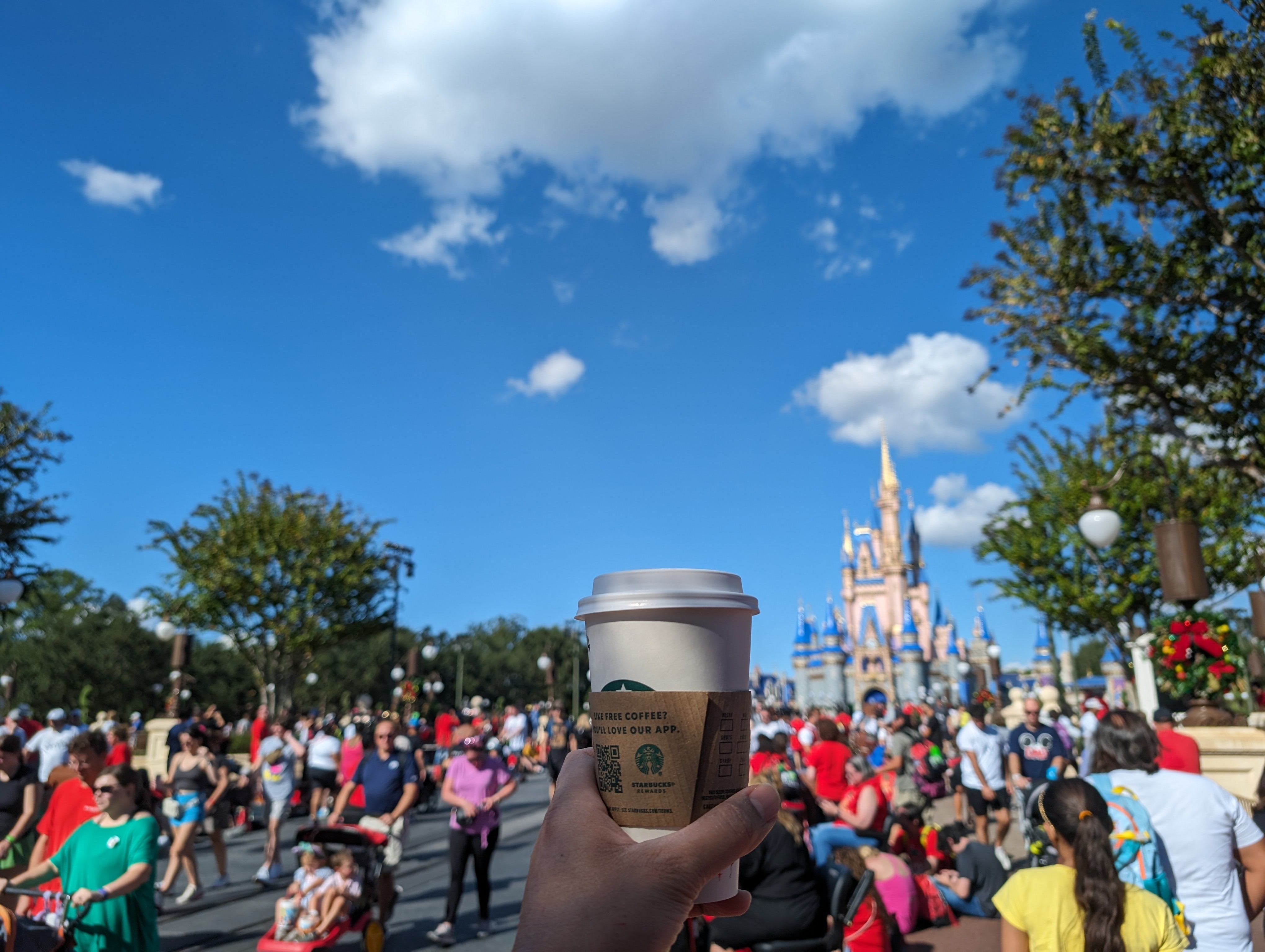 Having a sugar cookie almond milk latte between rides