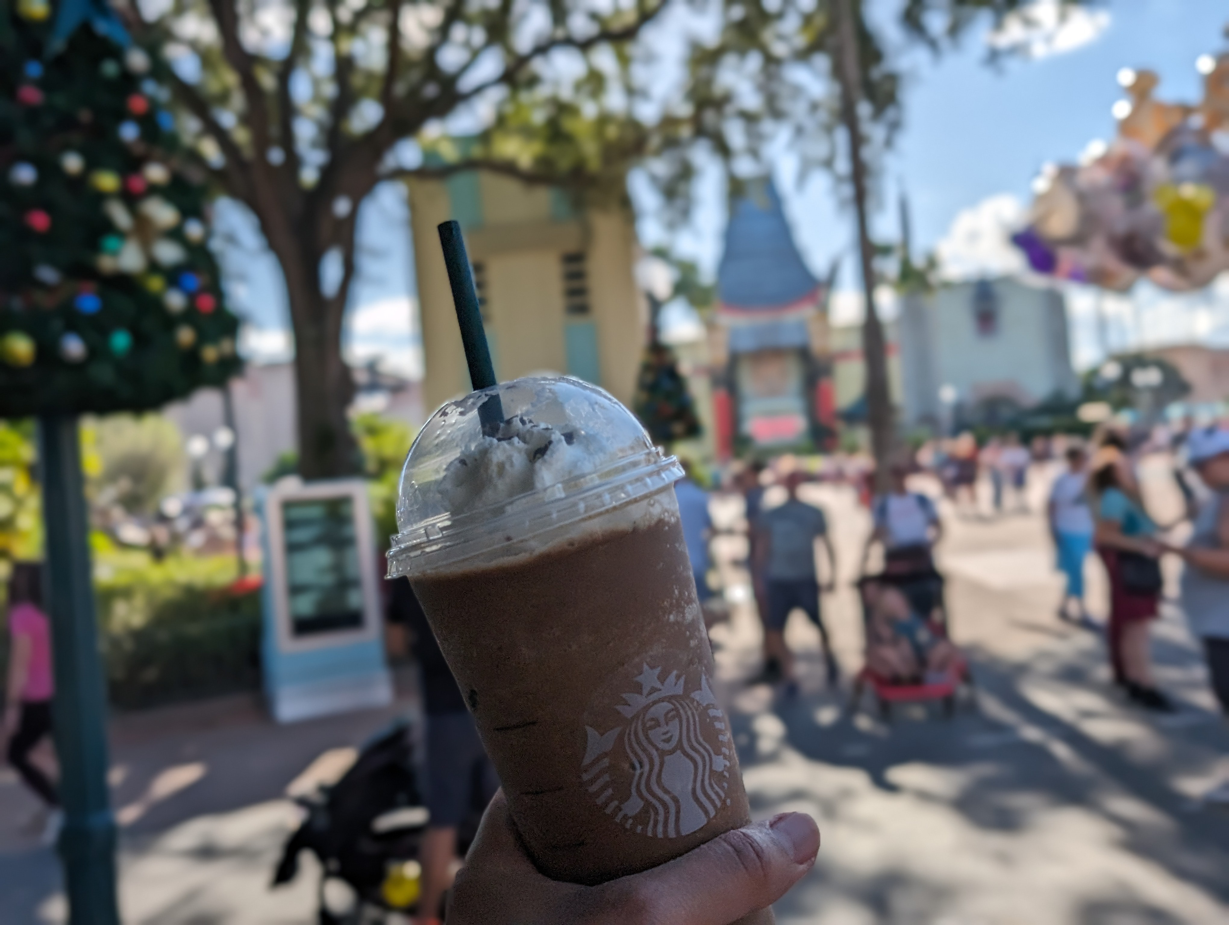 Enjoying a cool drink between rides